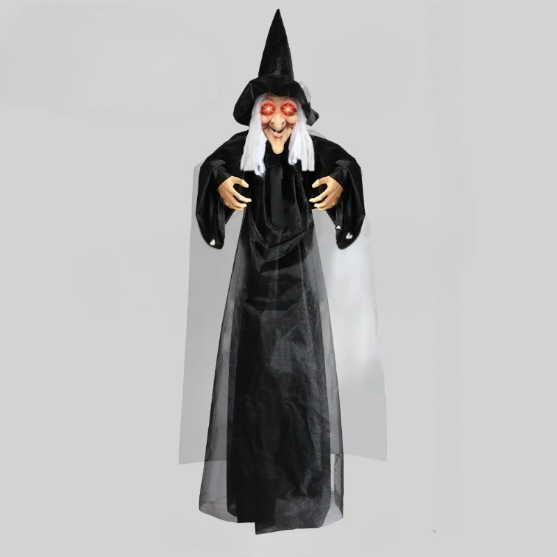 71 Inch Animated Witch with Motion Sensors and Glowing Red Eyes All Vera Mart