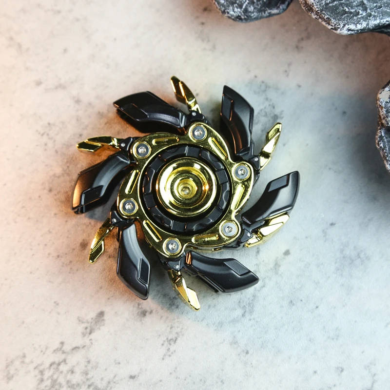 Zinc Alloy Fidget Spinner with Expandable Wings and Reflective Finish All Vera Mart