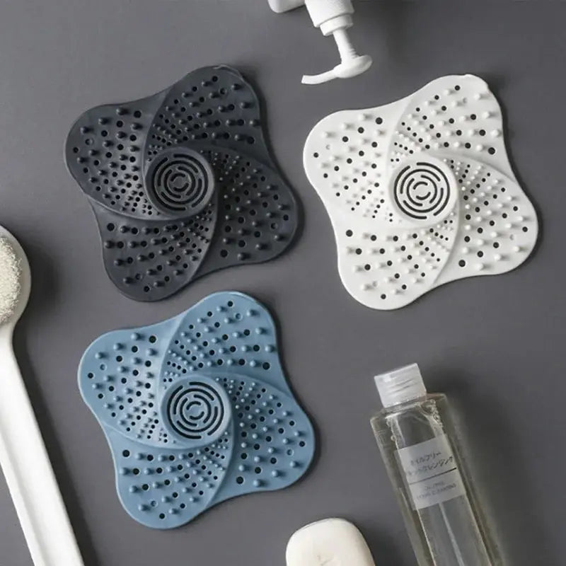 Spiral Rubber Drain Hair Catcher with Suction Cup Base and Lift Handle All Vera Mart