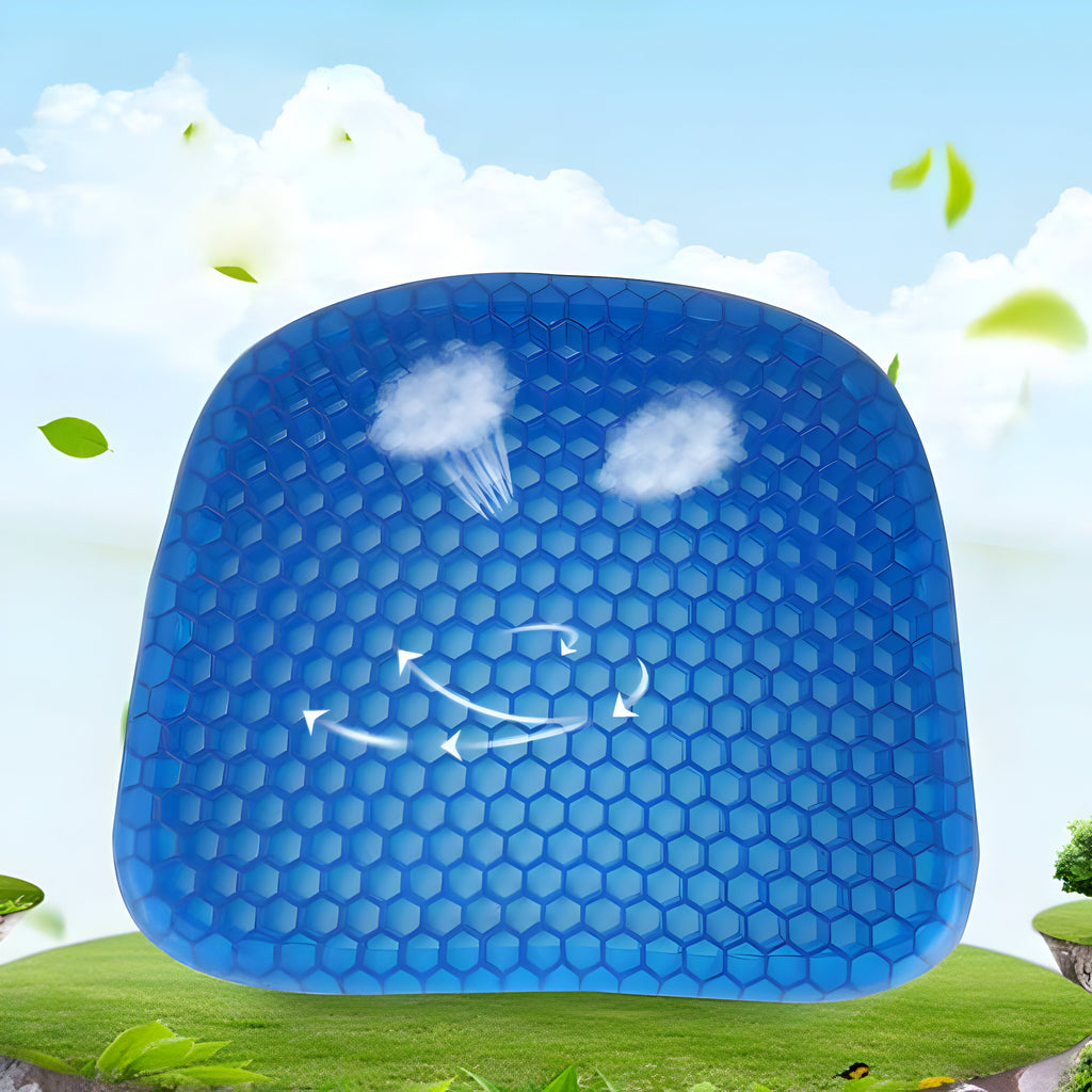Honeycomb Gel Seat Cushion with Non-Slip Cover and Airflow Design All Vera Mart