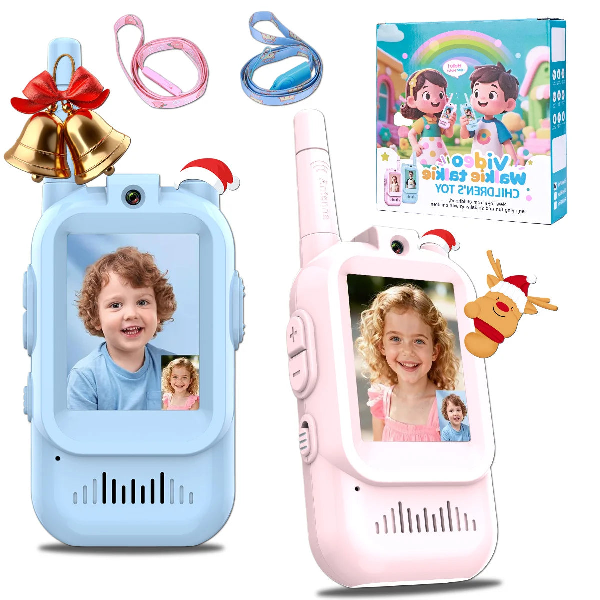 Video Walkie Talkies for Kids with 2.0 Inch Screen and Voice Changing Modes, 2 Pack All Vera Mart