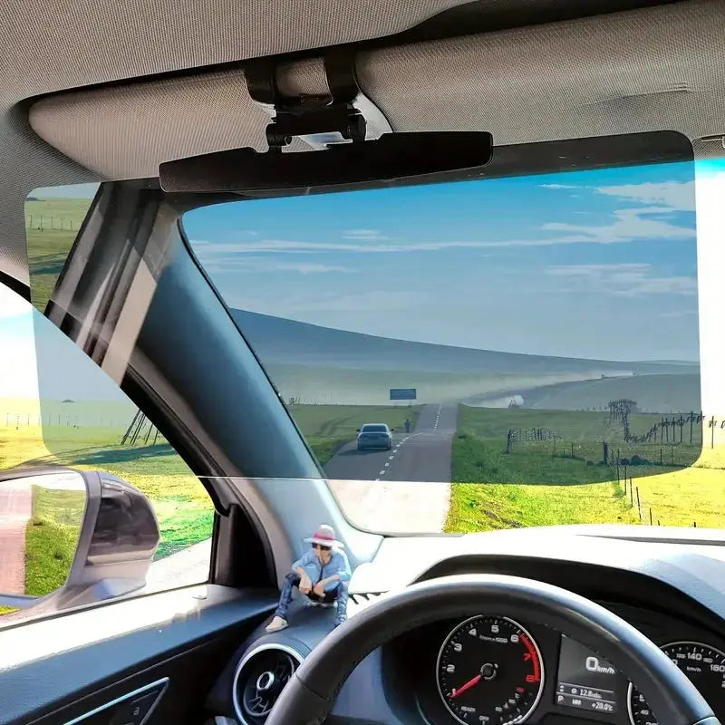 Sun Visor Extender with Anti-Glare Shield and Adjustable 180° Mount, Clip Strap Fit All Vera Mart