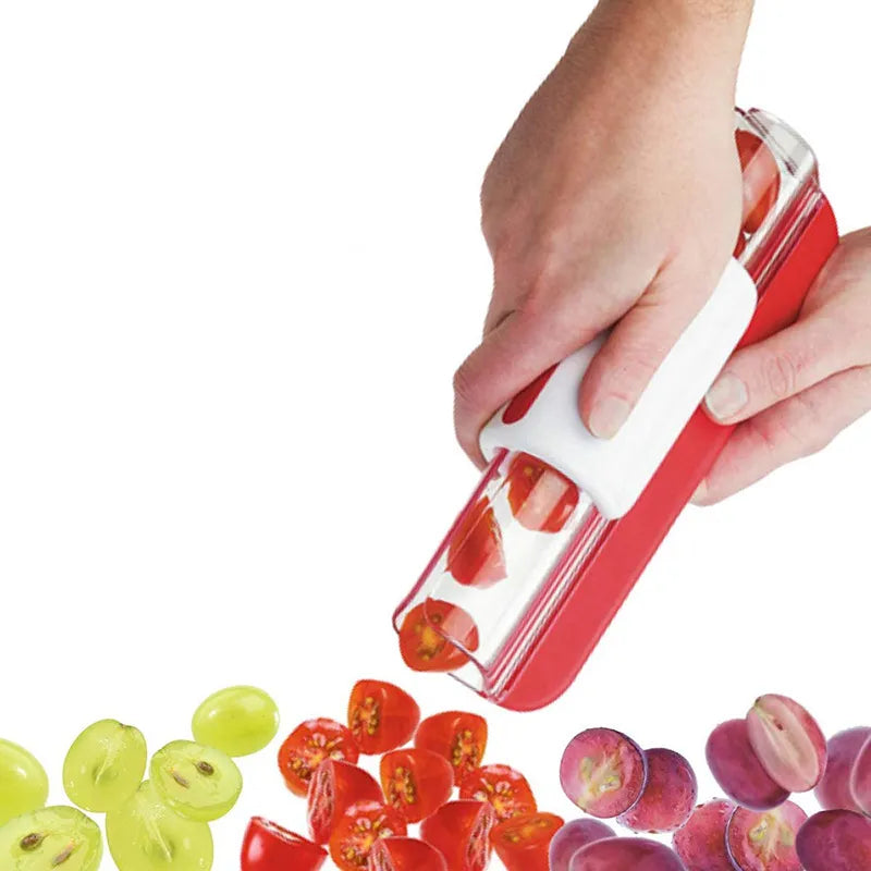 Cherry Tomato and Grape Slicer with Concealed Stainless Steel Blade, Dishwasher Safe All Vera Mart