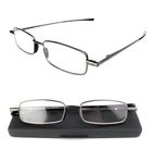 Folding Reading Glasses with Slim Case and Spring Hinge, Lightweight Steel Frame All Vera Mart