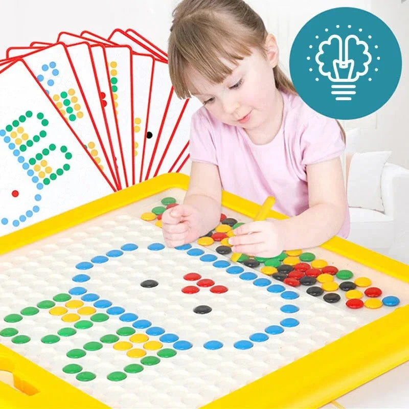 Magnetic Drawing Pad with Sealed Beads and Magnetic Pen for Kids, 20 Pattern Cards All Vera Mart