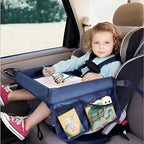 Kids Travel Tray with Foldable Foam Walls and Dual Side Pockets All Vera Mart