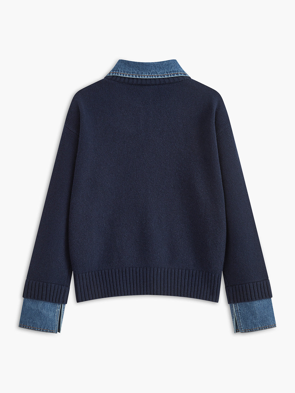 Button Front Pullover Sweater with Shift Fit and Metal Fasteners All Vera Mart