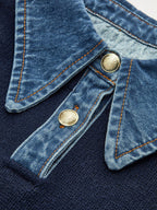 Button Front Pullover Sweater with Shift Fit and Metal Fasteners All Vera Mart
