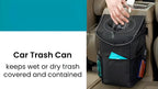 Compact Car Trash Can with Waterproof Vinyl Lining and Rubber Lid, 2-Gallon Capacity All Vera Mart