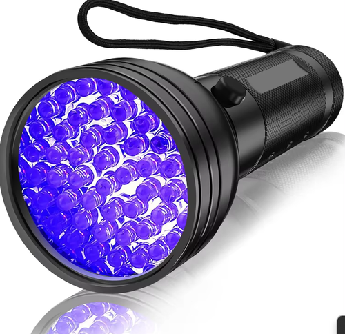 51 LED UV Flashlight for Pet Stain Detection with Aluminum Body and Lanyard All Vera Mart