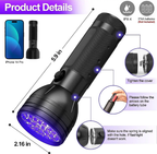 51 LED UV Flashlight for Pet Stain Detection with Aluminum Body and Lanyard All Vera Mart