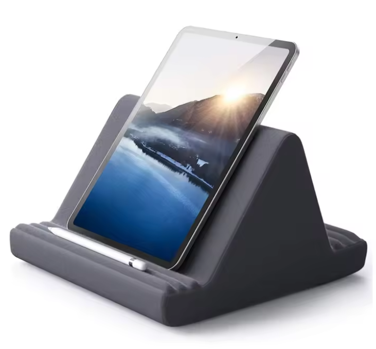 Adjustable Tablet Pillow Stand with Dual Device Slots and Six Angle Positions, 4-13in All Vera Mart