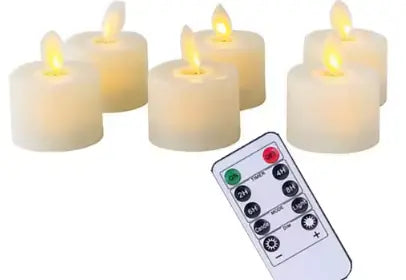 Flameless LED Candles with Remote and Timer, Pack of 6 Warm White Flicker All Vera Mart