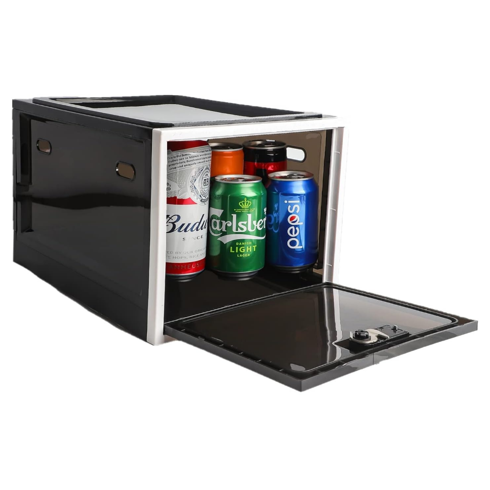 Refrigerator Storage Bin with Combination Lock and Clear Walls, Ventilation Holes All Vera Mart