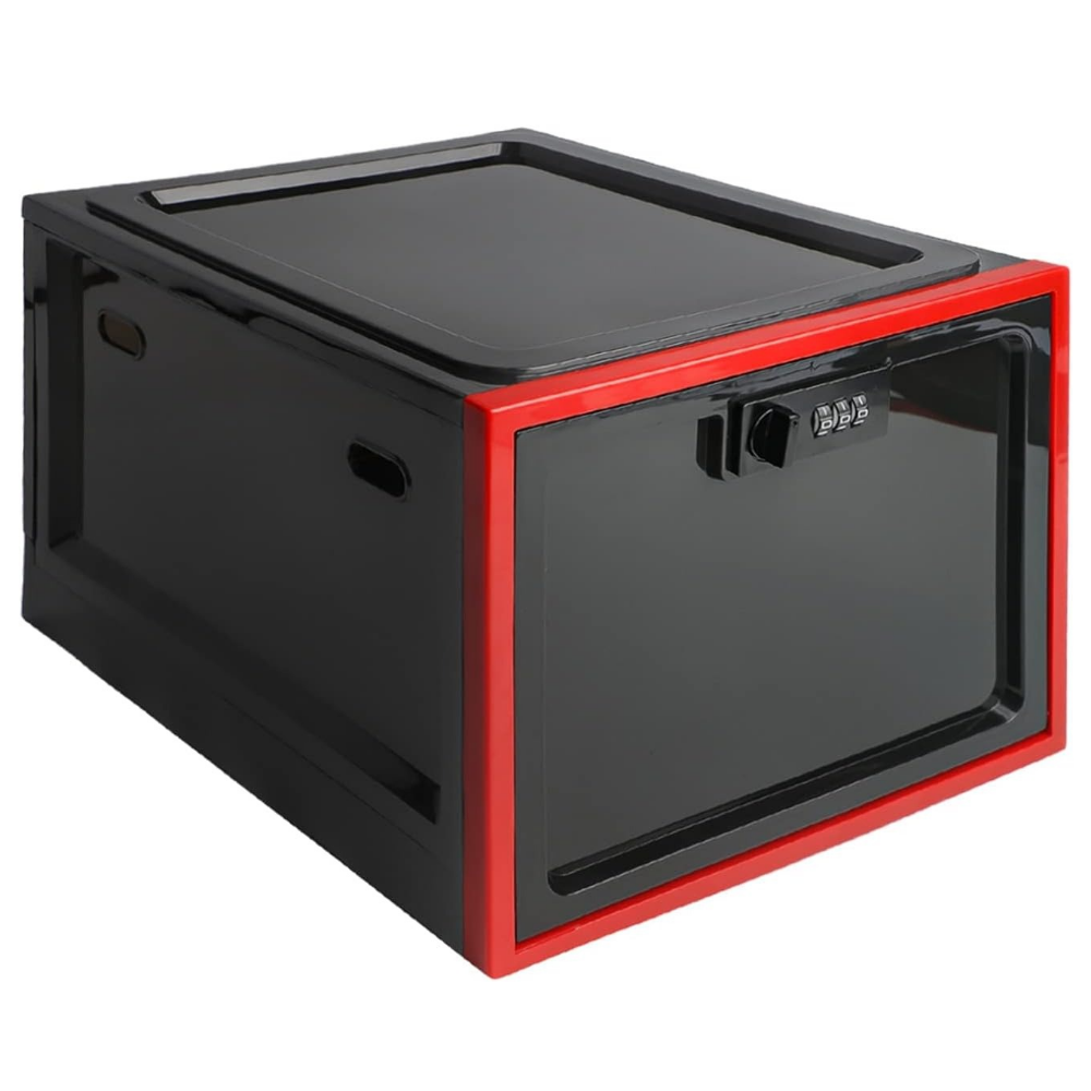 Refrigerator Storage Bin with Combination Lock and Clear Walls, Ventilation Holes All Vera Mart