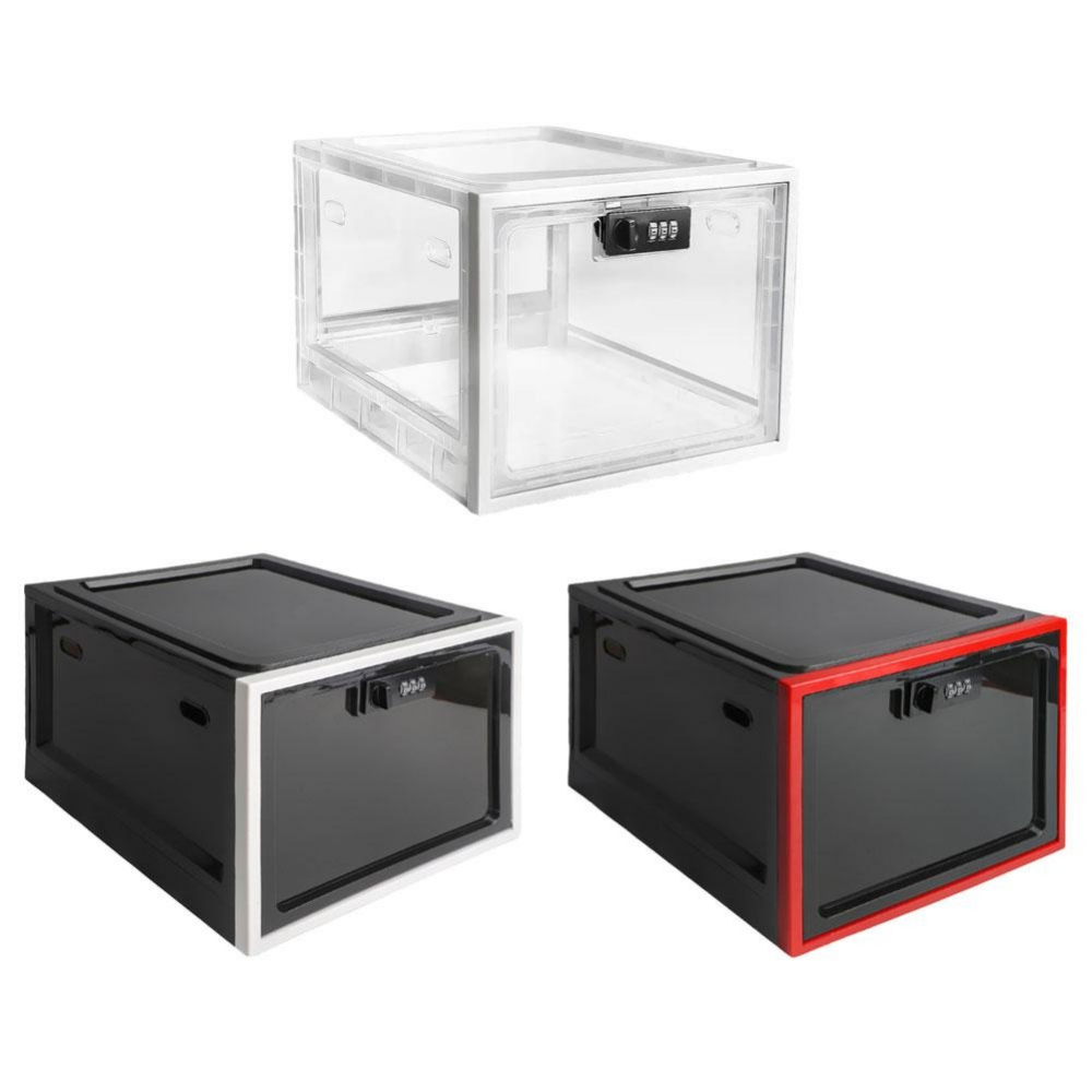 Refrigerator Storage Bin with Combination Lock and Clear Walls, Ventilation Holes All Vera Mart