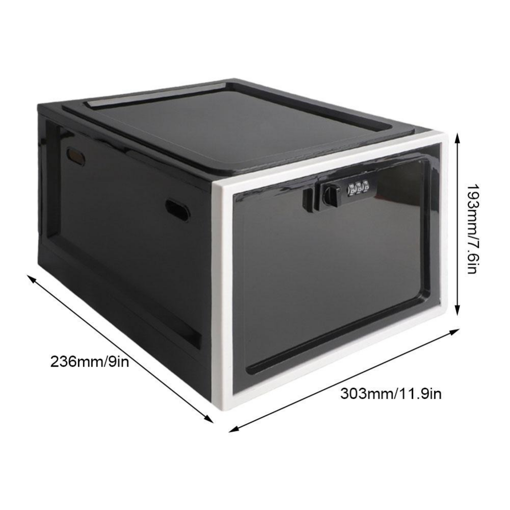Refrigerator Storage Bin with Combination Lock and Clear Walls, Ventilation Holes All Vera Mart