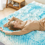 Egg Crate Memory Foam Mattress Topper with Breathable Cover and Non-Slip Base All Vera Mart