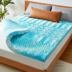 Egg Crate Memory Foam Mattress Topper with Breathable Cover and Non-Slip Base All Vera Mart