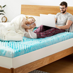 Egg Crate Memory Foam Mattress Topper with Breathable Cover and Non-Slip Base All Vera Mart