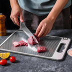 Double-Sided Stainless Steel Cutting Board with Silicone Edge Grip All Vera Mart