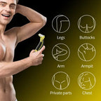 Rechargeable Body Groomer with Four Interchangeable Heads and Floating Blade, Wet and Dry Use All Vera Mart
