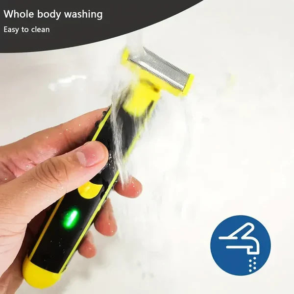Rechargeable Body Groomer with Four Interchangeable Heads and Floating Blade, Wet and Dry Use All Vera Mart
