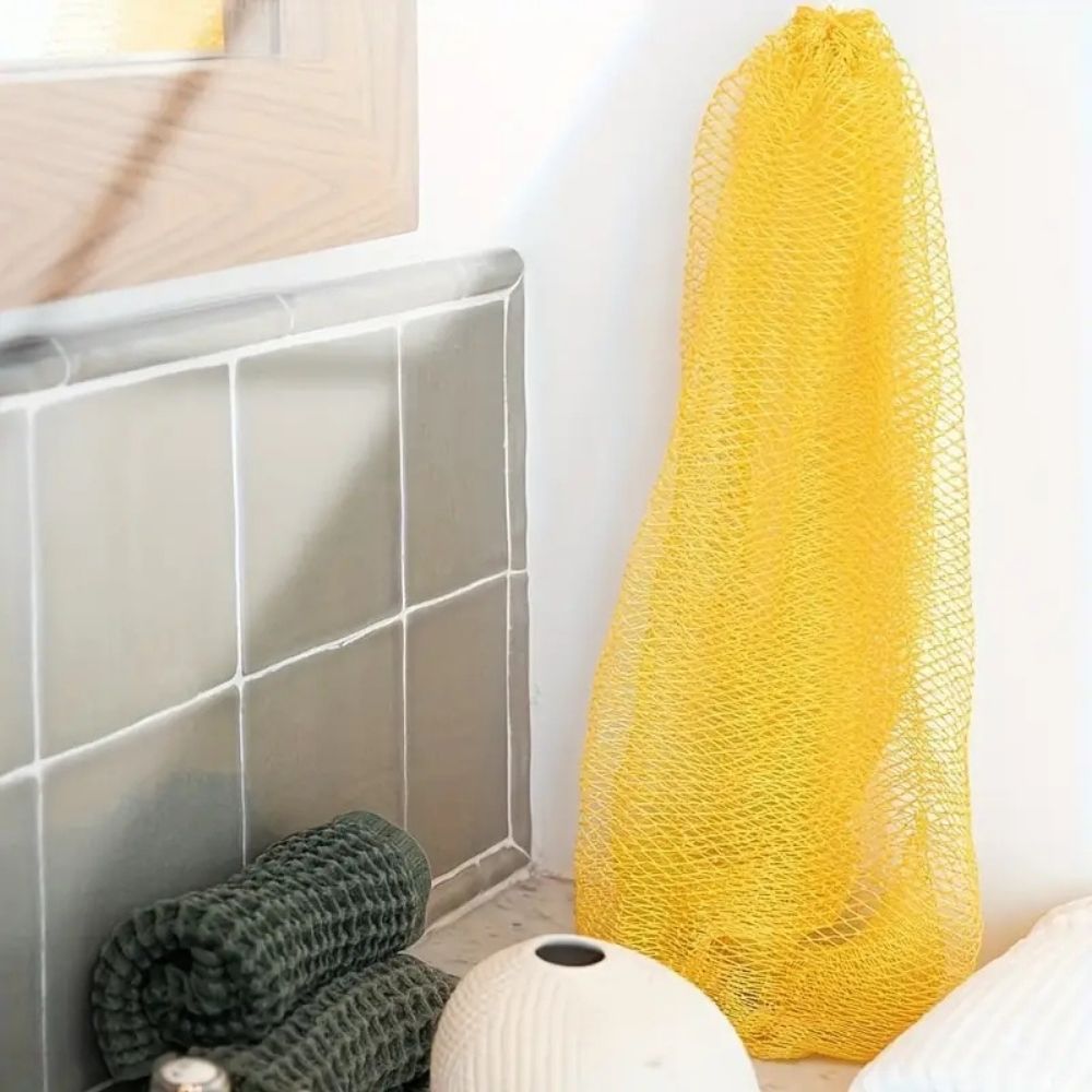 Nylon Exfoliating Body Scrubber with 25.6 Inch Stretch Length and Open Weave Design All Vera Mart