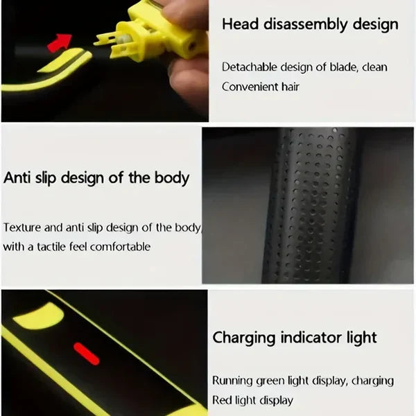 Rechargeable Body Groomer with Four Interchangeable Heads and Floating Blade, Wet and Dry Use All Vera Mart
