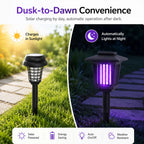 Solar Bug Zapper with Automatic Dusk Sensor and Dual Mode, Ground Stake Installation All Vera Mart