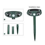 Solar Ultrasonic Deer Repeller with Motion Sensor and Dual Speakers, Weather Resistant All Vera Mart