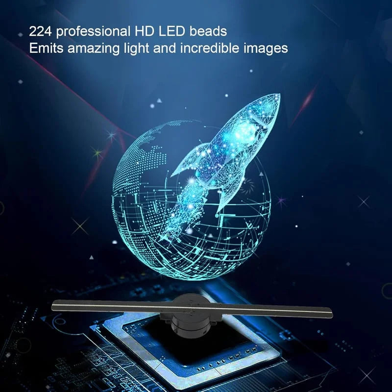 Floating 3D Hologram Projector with LED Fan and Adjustable Brightness All Vera Mart