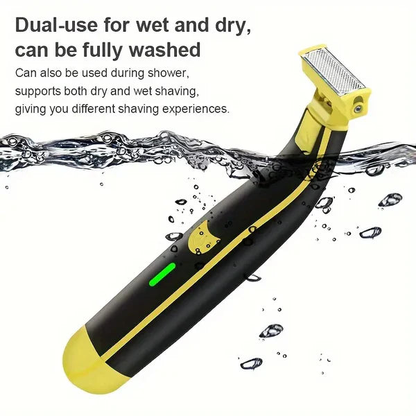 Rechargeable Body Groomer with Four Interchangeable Heads and Floating Blade, Wet and Dry Use All Vera Mart