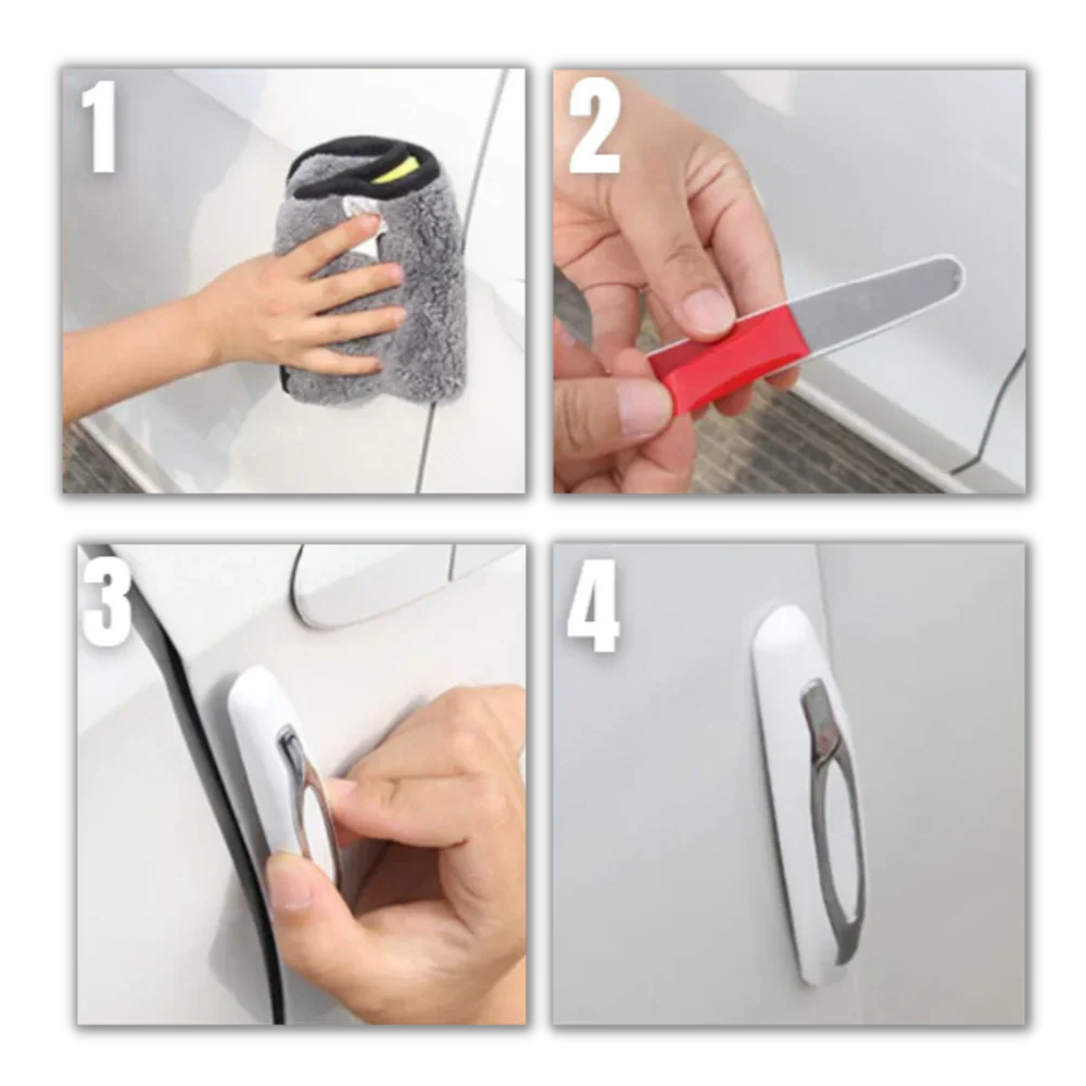 Adhesive Car Door Protection Strips with Impact Absorption, 4-Pack All Vera Mart