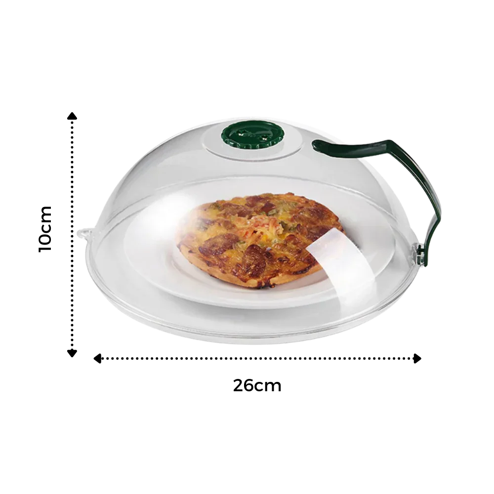 Microwave Splatter Guard with Steam Vent and Clear Dome for 10.3in Plates All Vera Mart