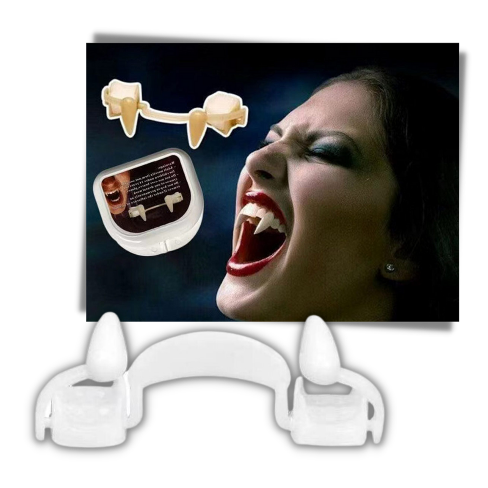 Vampire Fangs with Retractable Mechanism and Storage Case All Vera Mart