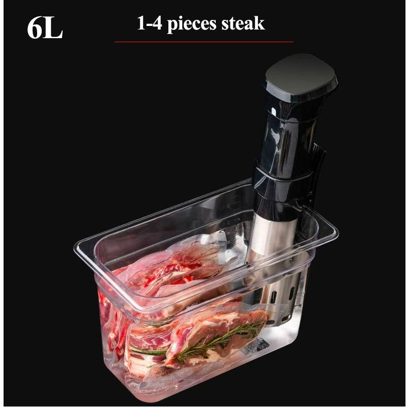 Polycarbonate Sous Vide Container with Fitted Lid and Internal Measurement Marks, 6L and 11L Options All Vera Mart