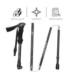 Folding Trekking Stick with Alloy Steel Frame and Non Slip Handle, 9oz All Vera Mart