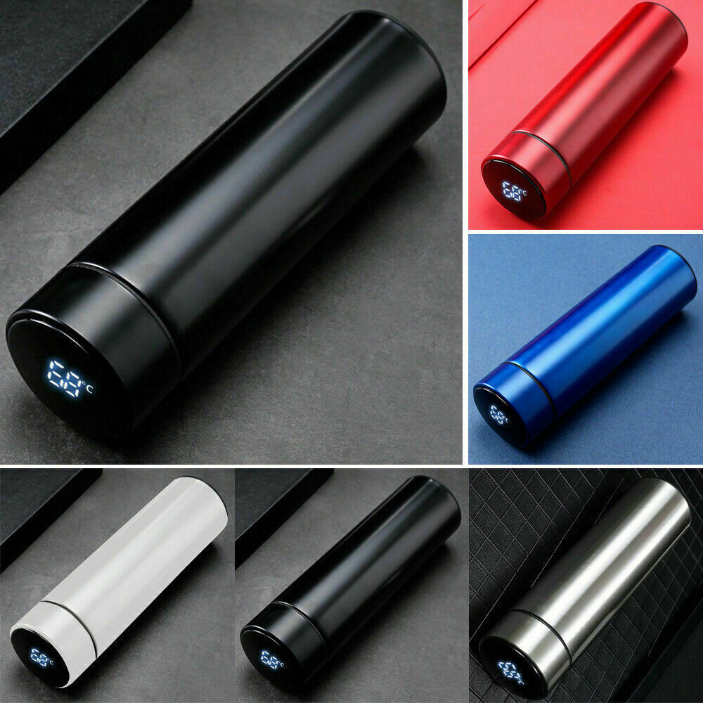 Smart Thermos Bottle with Touch Activated LED Temperature Display, 500ml All Vera Mart