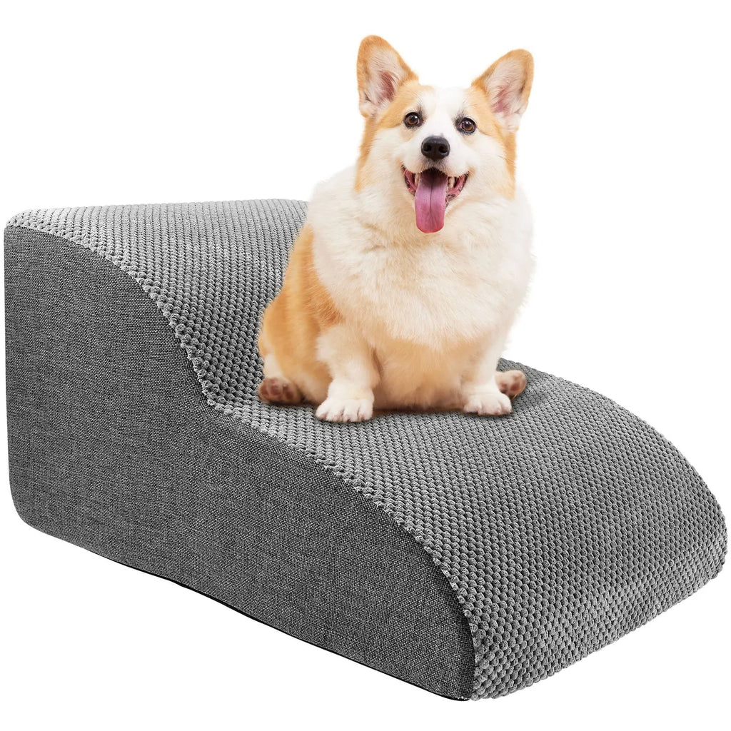 Pet Ramp Stairs with High Density Foam and Velvet Surface for Beds All Vera Mart