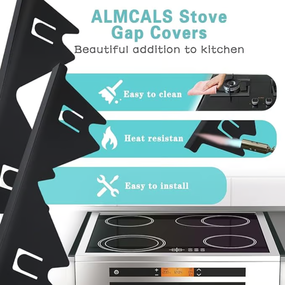Telescoping Stove Gap Filler with Silicone Grips and Heat Resistant Design, 13.8-27.5in All Vera Mart