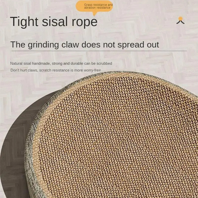 Sisal Cat Scratcher Bed with Curved Resting Bowl and Anti-Slip Base All Vera Mart