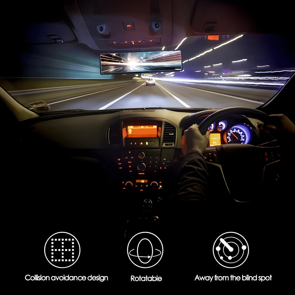 Convex Rearview Mirror with Clip On Rubber Clamps and Wide Angle View All Vera Mart