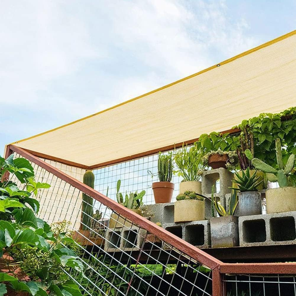 UV Blocking Patio Shade Sail with Breathable Mesh Weave and Metal Grommets All Vera Mart