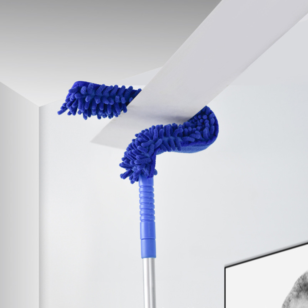 Extendable Ceiling Fan Duster with 180-Degree Flexible Head and Microfiber Bristles All Vera Mart