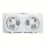 Twin Window Fan with Dual 12-Inch Blades and Reversible Airflow, Remote Control All Vera Mart