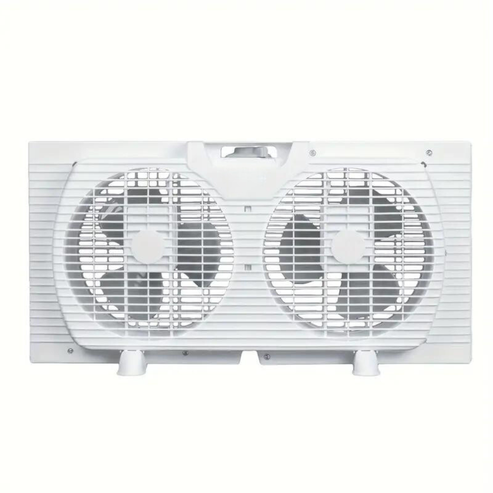 Twin Window Fan with Dual 12-Inch Blades and Reversible Airflow, Remote Control All Vera Mart