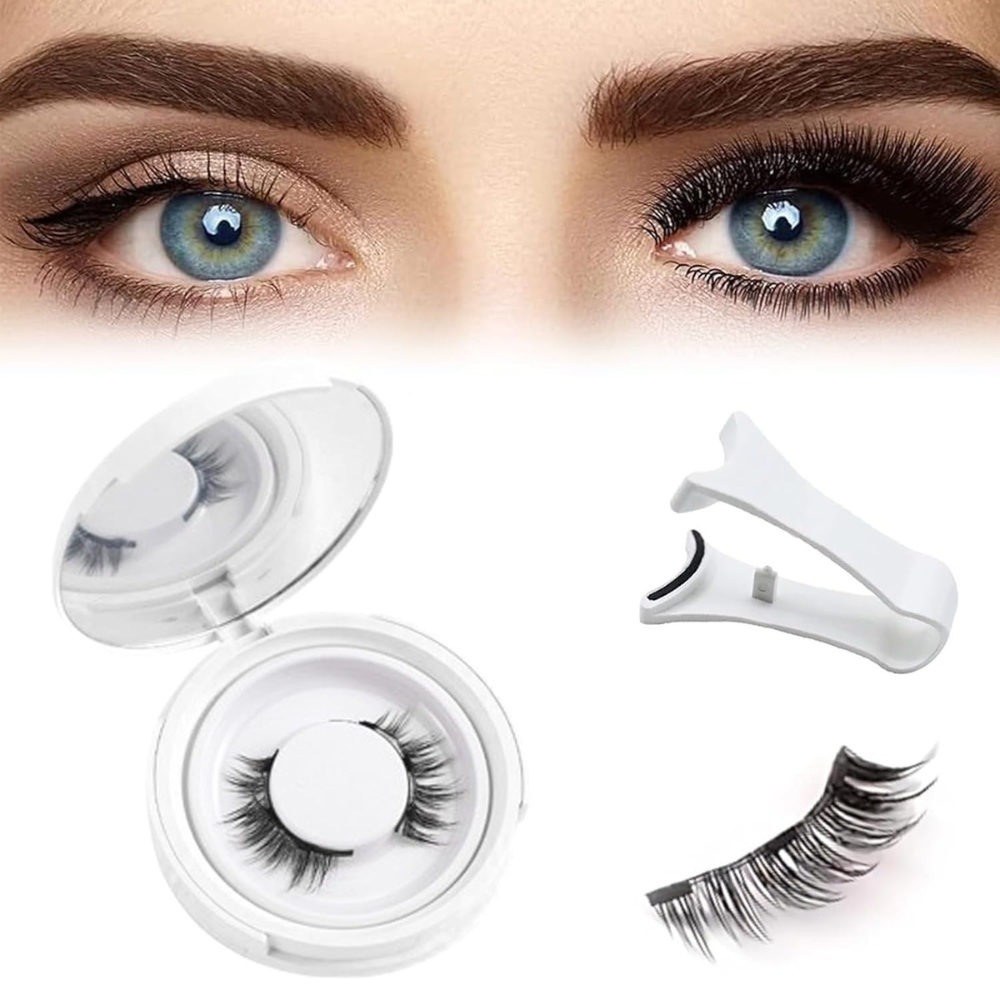 Magnetic Eyelashes with 3D Fiber Construction and Precision Tweezers, Reusable All Vera Mart