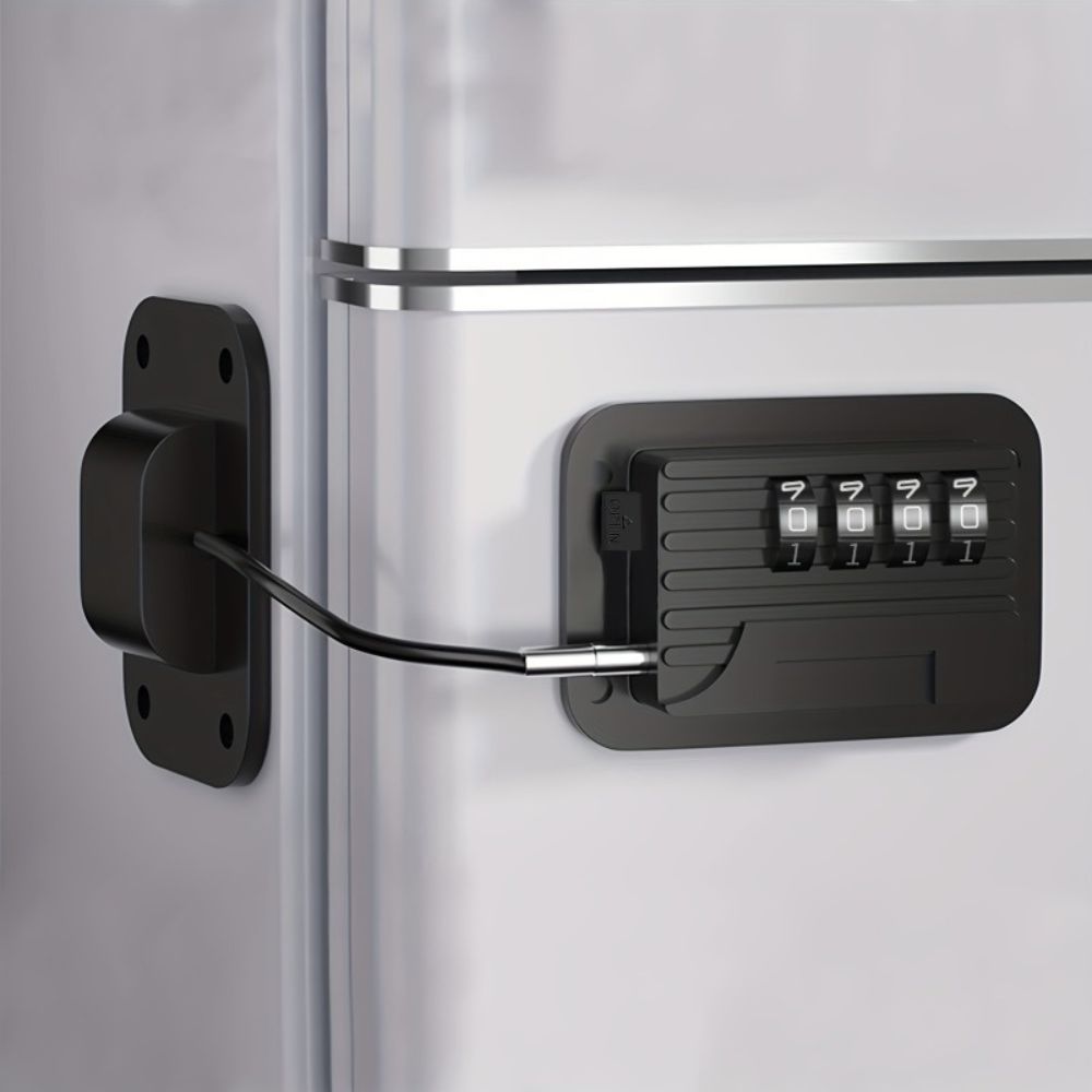 Password Protected Refrigerator Lock with Adjustable Strap and Adhesive Installation All Vera Mart