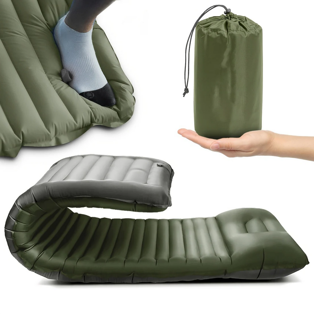 Inflatable Mattress with Built-In Foot Pump and Coupling Buttons for Camping All Vera Mart